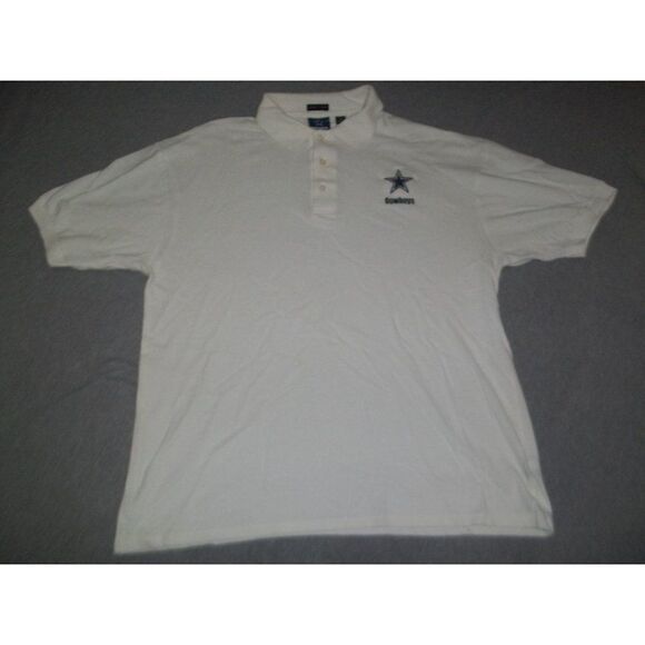 NFL Dallas‎ Cowboys Polo Shirt Men Sz XL Short Sleeve Sportswear White - Picture 1 of 8